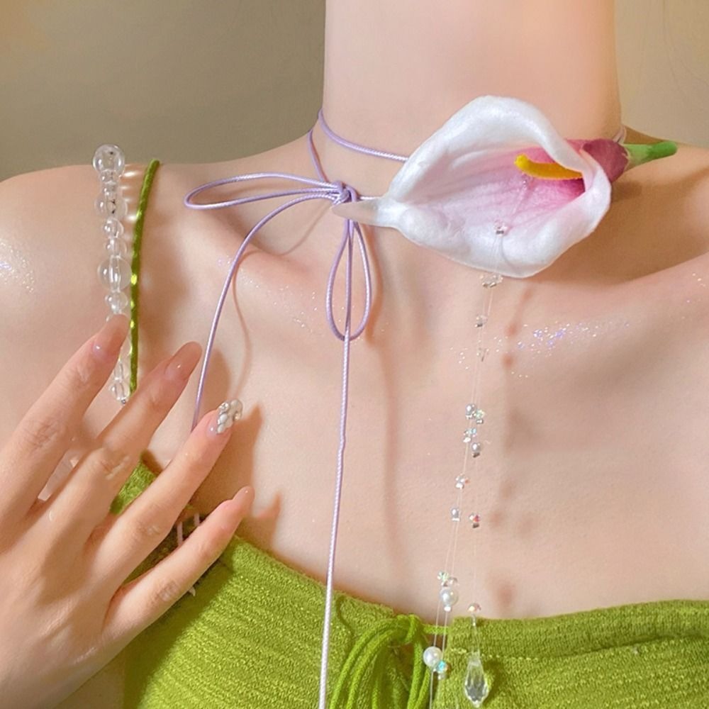 String Of Pearls Plant - Fashion Exaggerated Calla Lily Beaded Pendant