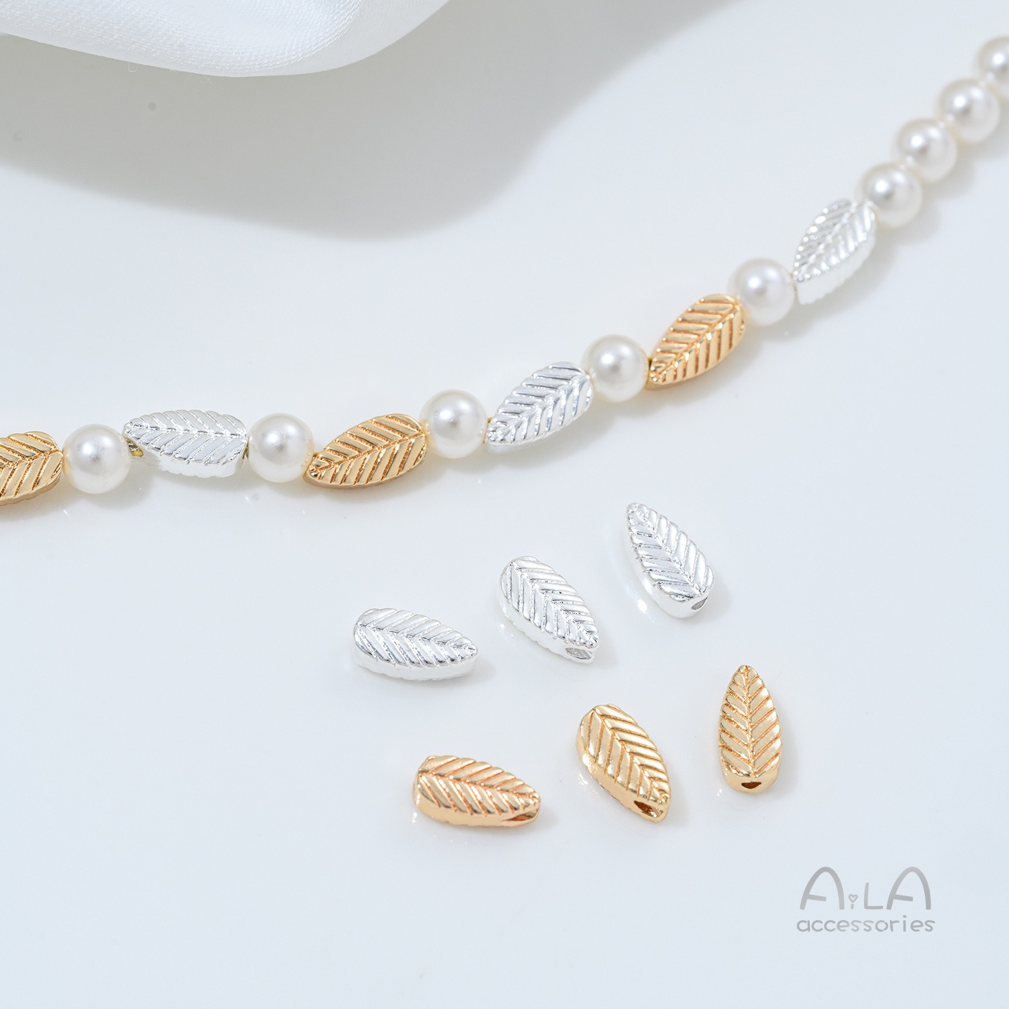String Of Pearls Plant - Silver-plated 14K Gold Double-sided Leaf Pattern