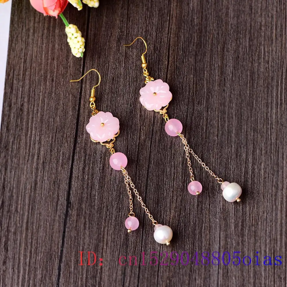 Pink Jade Flower Earrings Chal - Plant Parent Gifts ulasan dan harga