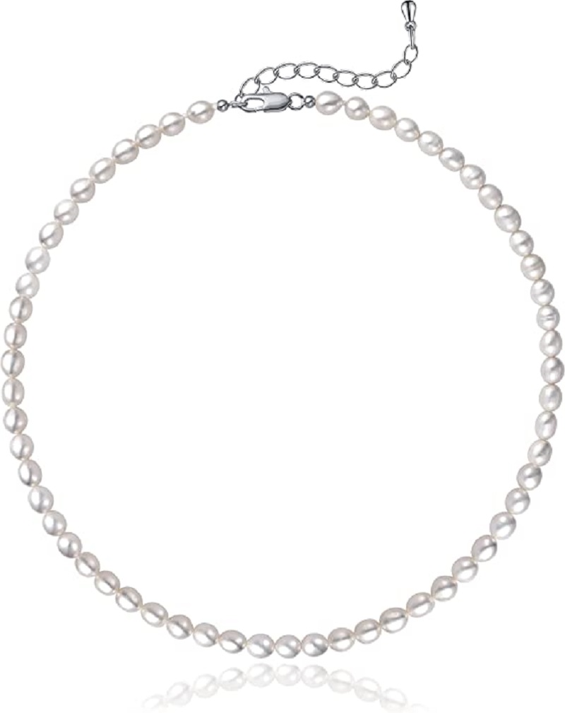 Pearl Necklace 5-7mm Oval Whit - String Of Pearls Plant ulasan dan harga