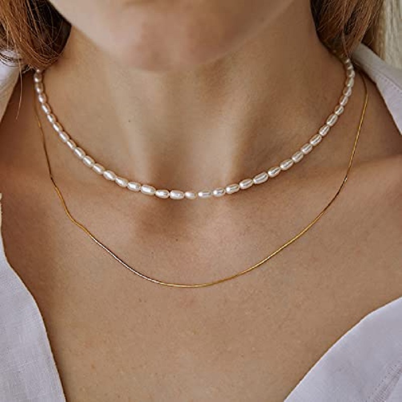 Pearl Necklace 5-7mm Oval Whit - String Of Pearls Plant ulasan dan harga